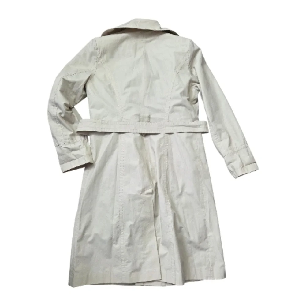 Donatella Double Breasted Beige Trench Coat Womens Size 12 - Picture 5 of 16